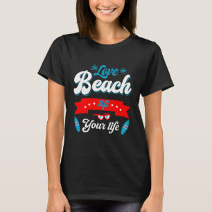 Kleurrijke Retro Beach Gezegde T-shirt Art