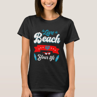 Kleurrijke Retro Beach Gezegde T-shirt Art