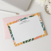 KLEURRIJKE RETRO BLADEREN GROOVY BOTANISCH ZOET NOTITIEKAARTJE