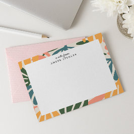 KLEURRIJKE RETRO BLADEREN GROOVY BOTANISCH ZOET NOTITIEKAARTJE