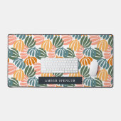 KLEURRIJKE RETRO BLADEREN GROOVY BOTANISCHE Girly Bureaumat (Keyboard & Muis)