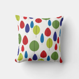 Kleurrijke retro bladeren kussen