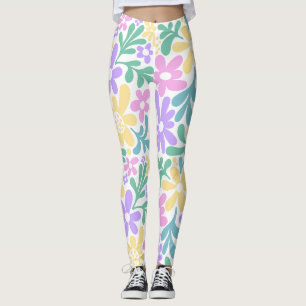 Kleurrijke Retro Bloem Leggings