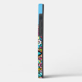 Kleurrijke Retro Bloemen Blauw Roze Wit Case-Mate iPhone Case (Achterkant / Links)