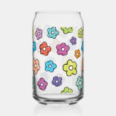 Kleurrijke Retro Bloemen Blikvorm Glas (Achterkant)