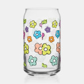 Kleurrijke Retro Bloemen Blikvorm Glas (Rechts)