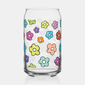 Kleurrijke Retro Bloemen Blikvorm Glas (Links)