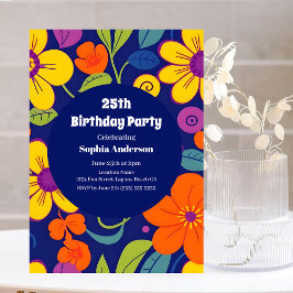 Kleurrijke Retro bloemen-Dopamine stijl Kaart