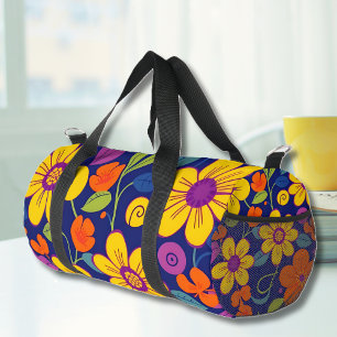 Kleurrijke Retro bloemen-Dopamine stijl Plunjezak