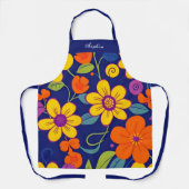 Kleurrijke Retro bloemen-Dopamine stijl Schort (Voorkant)