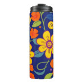 Kleurrijke Retro bloemen-Dopamine stijl Thermosbeker (Voorkant)