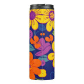 Kleurrijke Retro bloemen-Dopamine stijl Thermosbeker (Achterkant)