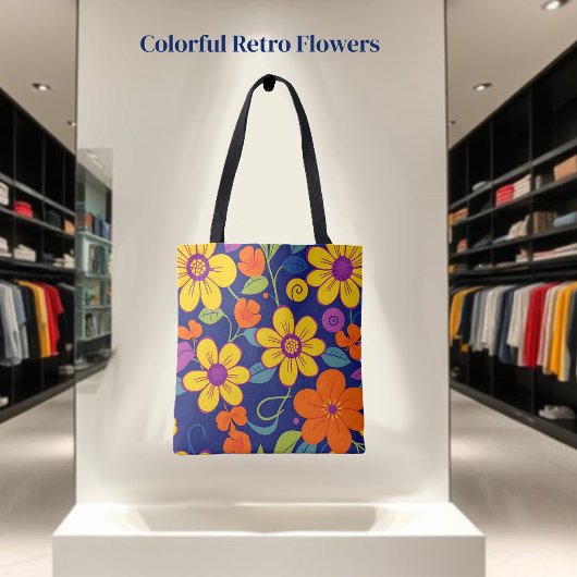 Kleurrijke Retro bloemen-Dopamine stijl Tote Bag