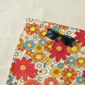 Kleurrijke Retro Bloemen - Gepersonaliseerd Strandlaken (In situ)