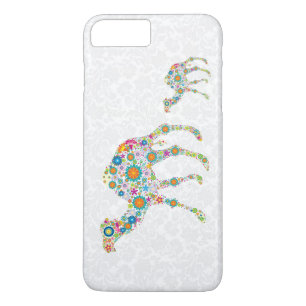 Kleurrijke retro bloemen kameel witte achtergrond Case-Mate iPhone case