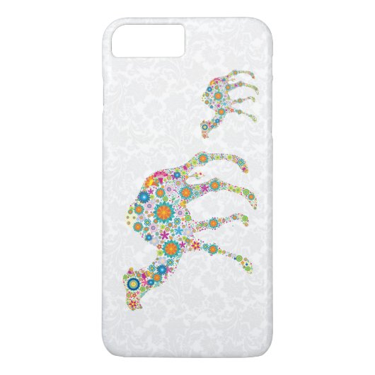 Kleurrijke retro bloemen kameel witte achtergrond Case-Mate iPhone case (Achterkant)