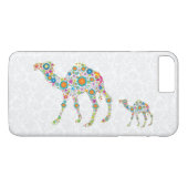 Kleurrijke retro bloemen kameel witte achtergrond Case-Mate iPhone case (Achterkant (Horizontaal))