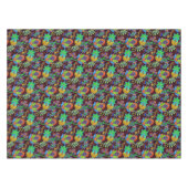 Kleurrijke Retro Bloemen Patroon Faux glas-kralen Tafelkleed (Voorkant (Horizontaal))