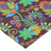 Kleurrijke Retro Bloemen Patroon Faux glas-kralen Tafelkleed (Gekanteld)