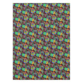 Kleurrijke Retro Bloemen Patroon Faux glas-kralen Tafelkleed (Voorkant)