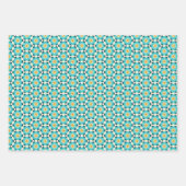 Kleurrijke Retro Bloemen Patroon met Gelaagde Bloe Inpakpapier Vel (Voorkant 3)