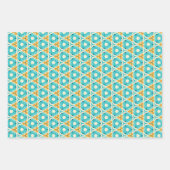 Kleurrijke Retro Bloemen Patroon met Gelaagde Bloe Inpakpapier Vel (Voorkant 2)