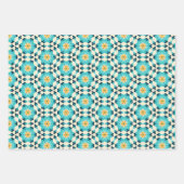 Kleurrijke Retro Bloemen Patroon met Gelaagde Bloe Inpakpapier Vel (Voorkant)