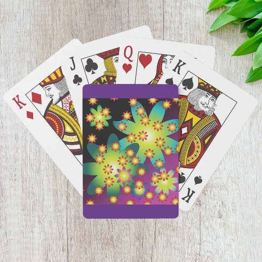 Kleurrijke Retro Bloemen Pokerkaarten
