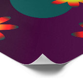 Kleurrijke Retro Bloemen Poster (Hoek)