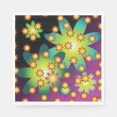 Kleurrijke Retro Bloemen Servet (Voorkant)