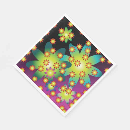 Kleurrijke Retro Bloemen Servet (Hoek)