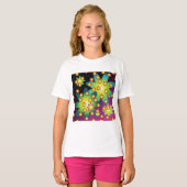 Kleurrijke Retro Bloemen T-shirt (Voorkant volledig)