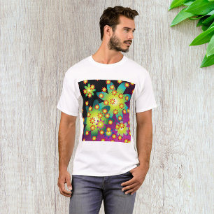 Kleurrijke Retro Bloemen T-shirt