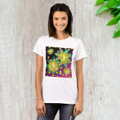 Kleurrijke Retro Bloemen T-shirt