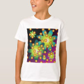 Kleurrijke Retro Bloemen T-shirt (Voorkant)