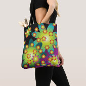 Kleurrijke Retro Bloemen Tote Bag