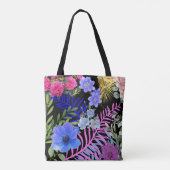 Kleurrijke Retro Bloemen Varen Botanische Bladdruk Tote Bag (Achterkant)