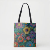 Kleurrijke Retro bloementuin Tote Bag (Voorkant)