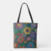 Kleurrijke Retro bloementuin Tote Bag (Achterkant)