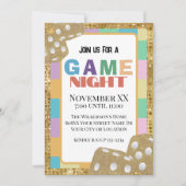 Kleurrijke Retro Board Game Night Gold Dice Kaart (Voorkant)