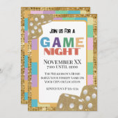 Kleurrijke Retro Board Game Night Gold Dice Kaart (Voorkant / Achterkant)