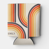 Kleurrijke retro bogen en lijnen blikjeskoeler (Voorkant)