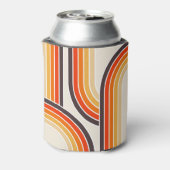 Kleurrijke retro bogen en lijnen blikjeskoeler (Blikje Achterkant)
