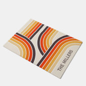 Kleurrijke retro bogen en lijnen deurmat (Schuin)