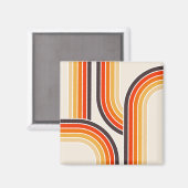 Kleurrijke retro bogen en lijnen magneet (Voorkant / Achterkant)