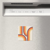 Kleurrijke retro bogen en lijnen magneet (Insitu (Vaatwasser))