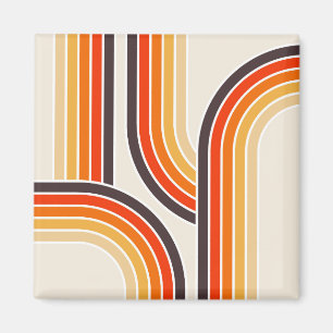 Kleurrijke retro bogen en lijnen magneet