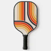 Kleurrijke retro bogen en lijnen pickleball paddle (Achterkant)