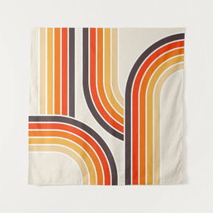 Kleurrijke retro bogen en lijnen wandkleed