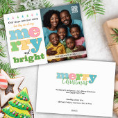 Kleurrijke Retro Bold Typografie Vrolijk en Helder Feestdagenkaart